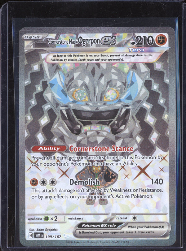 Cornerstone Mask Ogerpon ex 2024 Pokemon Twilight Masquerade 199/167 Ultra Rare