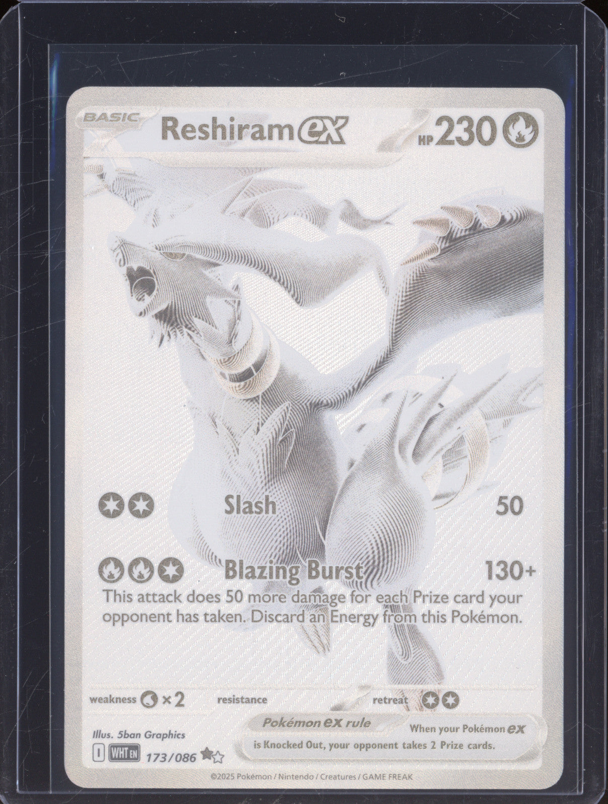 Reshiram ex 2025 Pokemon White Flare WHT 173/086 Black White Rare