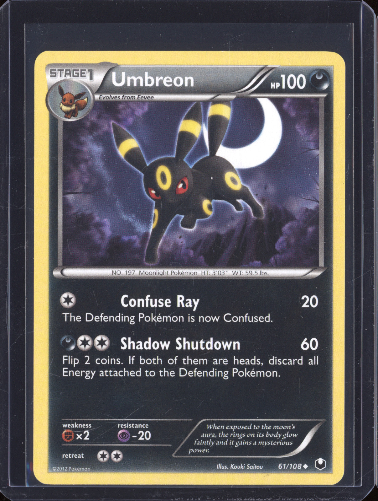 2012 Pokemon Dark Explorers 61 Umbreon Non-Holo