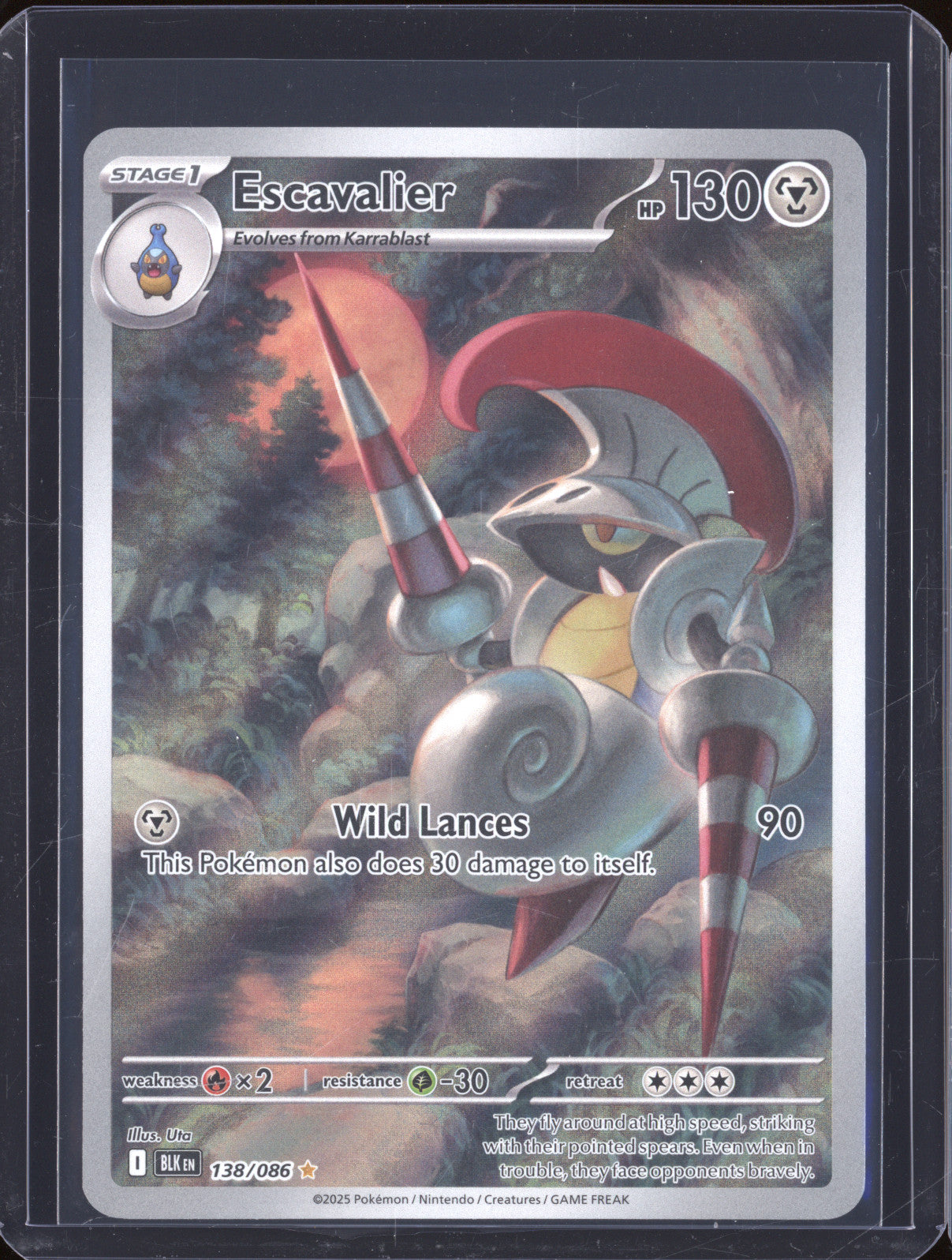 Escavalier 2025 Pokemon Black Bolt BLK 138/086 Illustration Rare