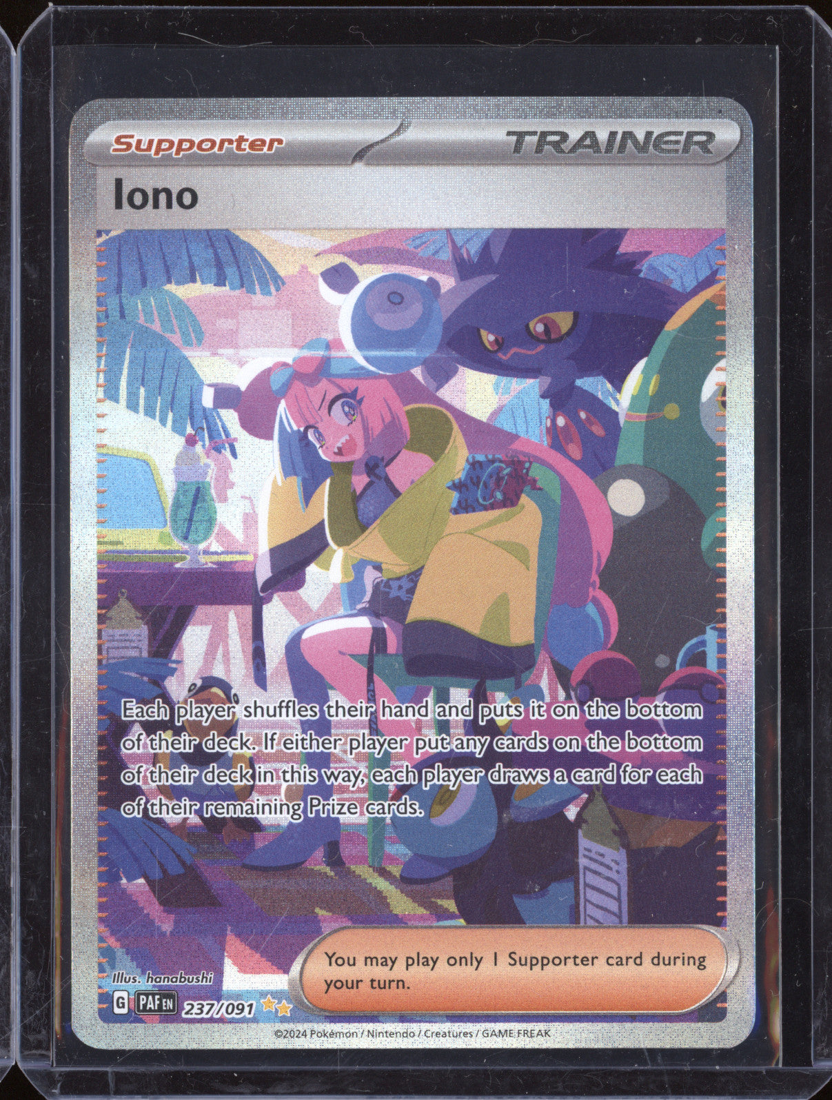 2024 Pokemon TCG Paldean Fates PAF 237/091 Iono Special Illustration Rare