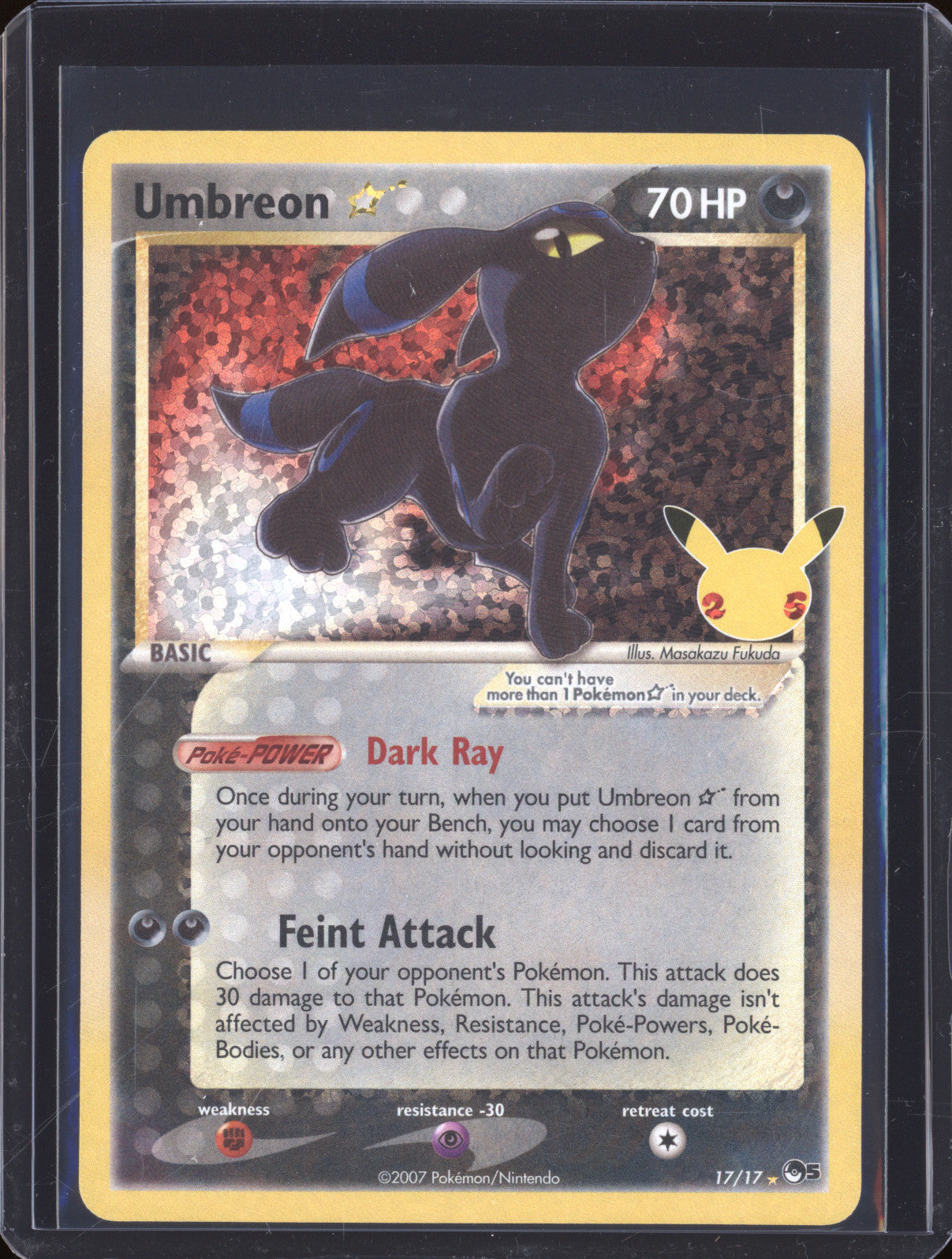 2021 Pokemon Celebrations Classic Collection 17/17 Umbreon Gold Star