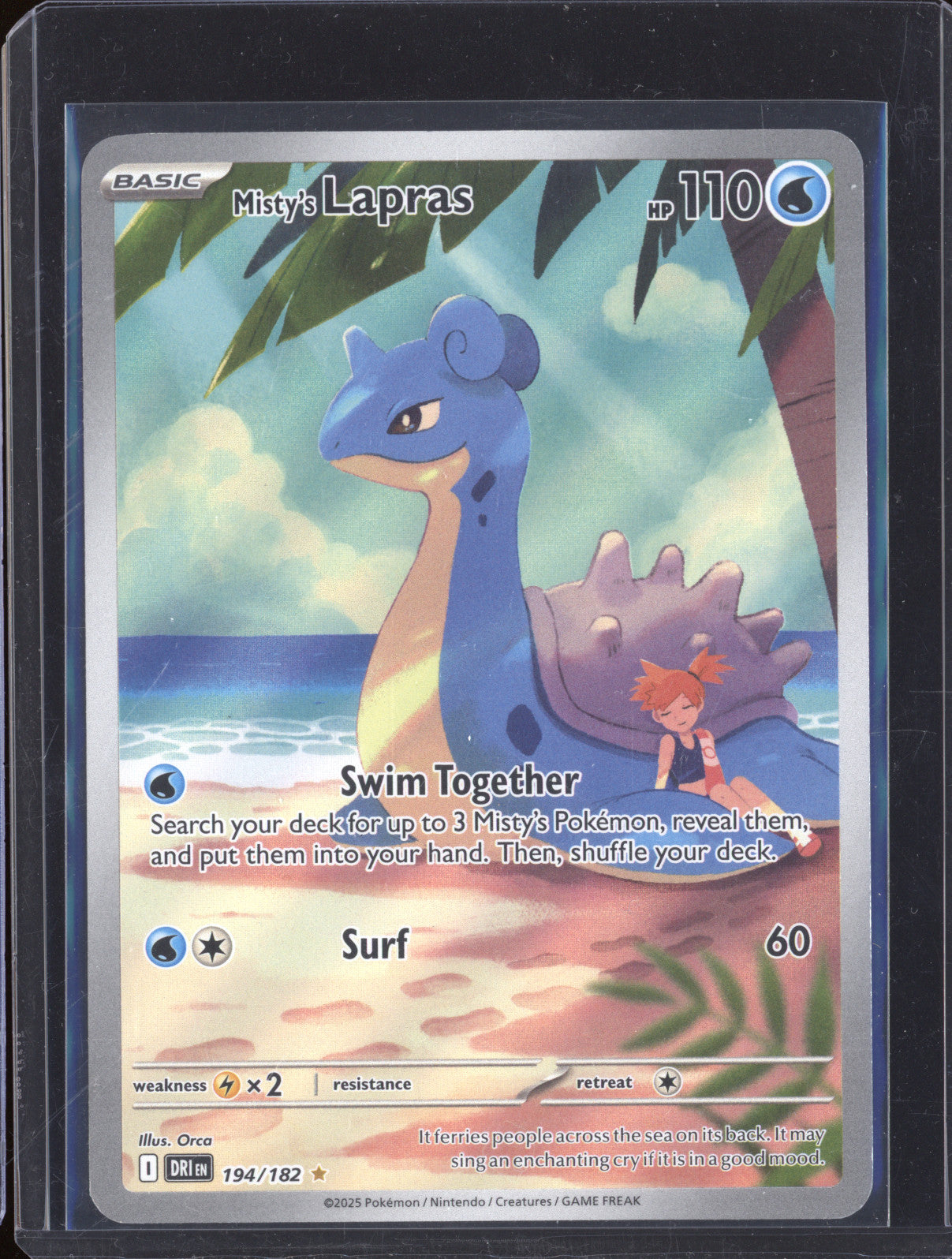 2025 Pokemon Destined Rivals 194/182 Misty's Lapras Illustration Rare