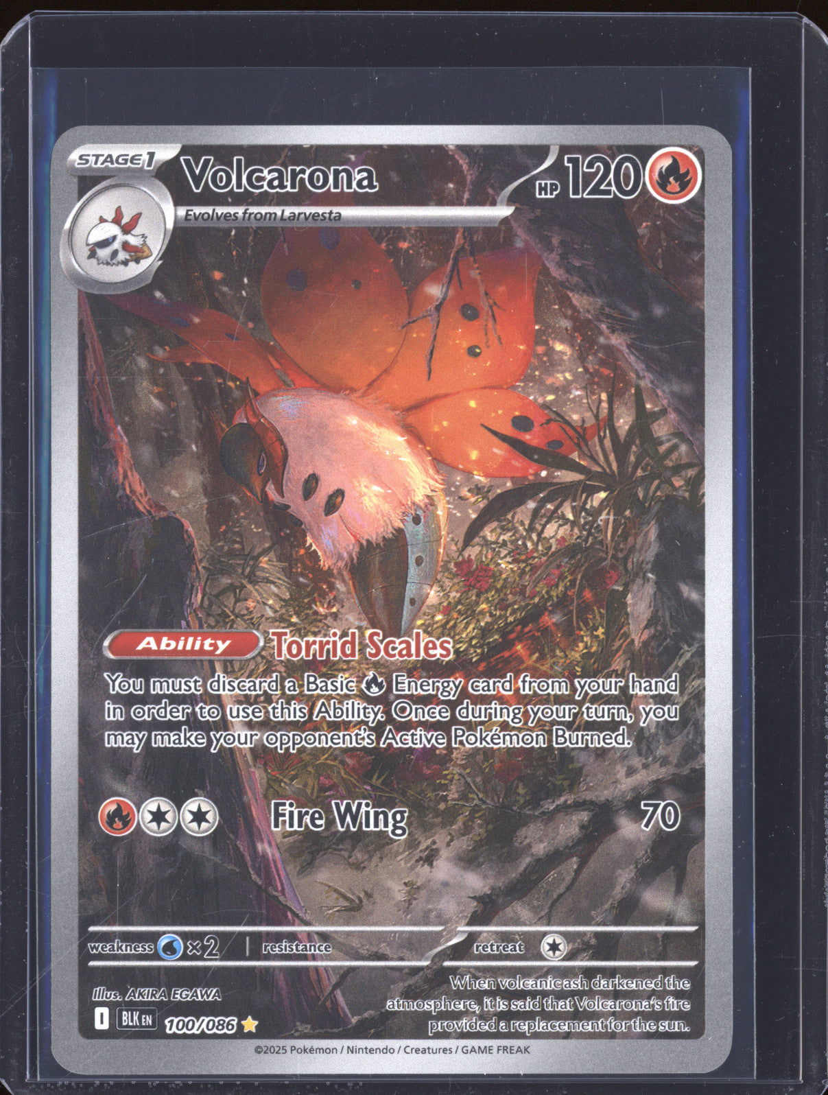 Volcarona 2025 Pokemon Black Bolt BLK 100/086 Illustration Rare