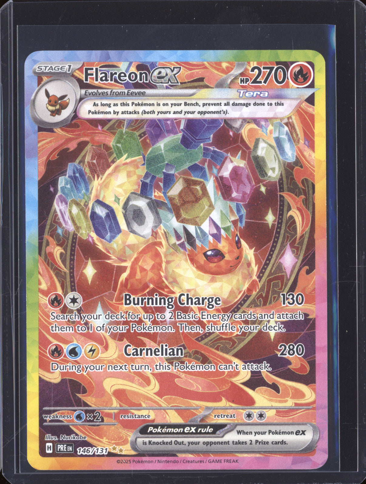 Flareon 2025 Pokemon Prismatic Evolutions PRE 146/131 Special Illustration Rare
