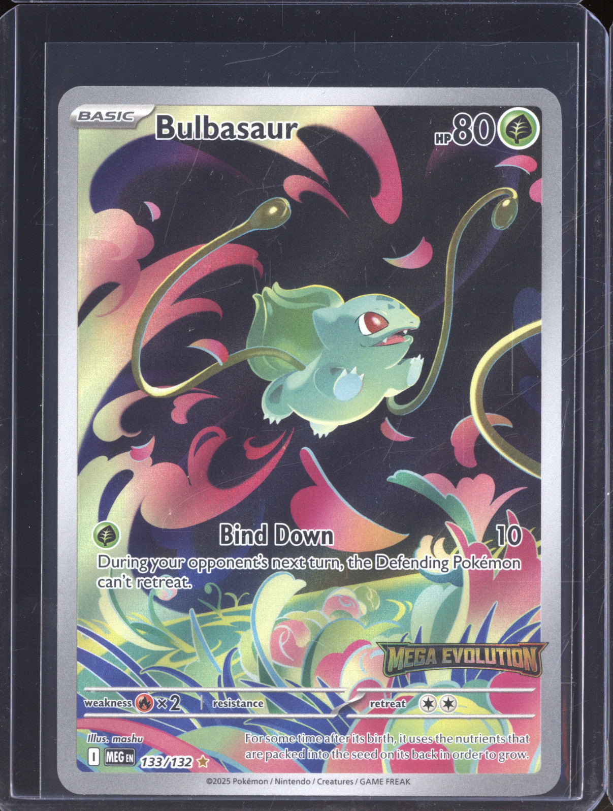 2025 Pokemon Mega Evolution Enhanced Box Topper 133 Bulbasaur Illustration Rare