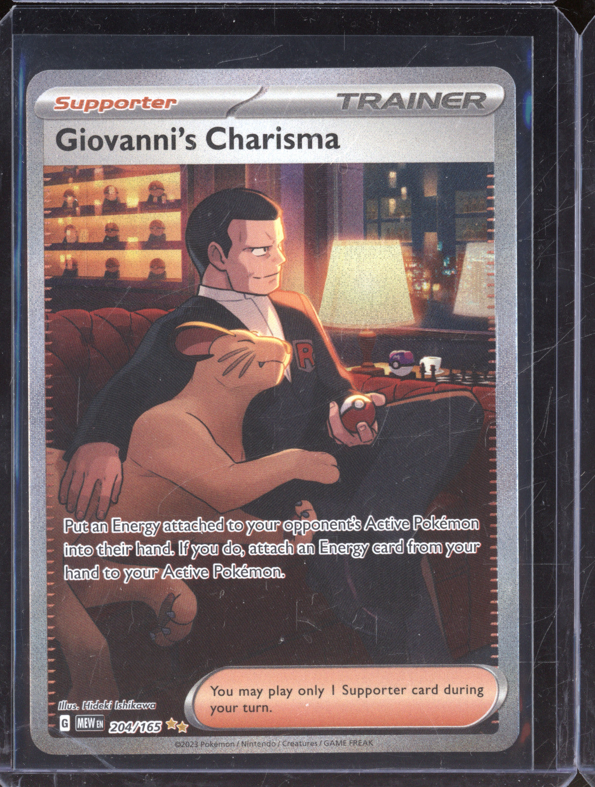 Giovanni's Charisma 2023 Pokemon 151 MEW 204/165 Special Illustration Rare