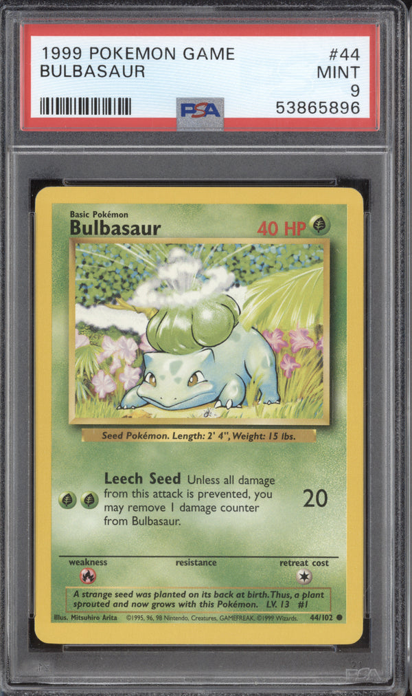 Bulbasaur 1999 Pokemon Base Set 44/102 PSA 9