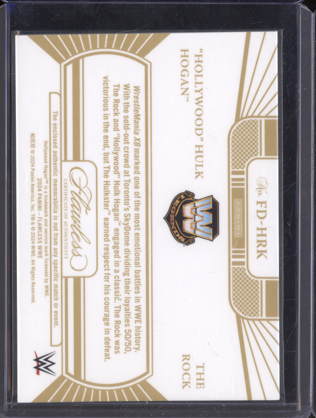 2024 Flawless WWE Dual Memorabilia Hollywood Hulk Hogan The Rock 11/15