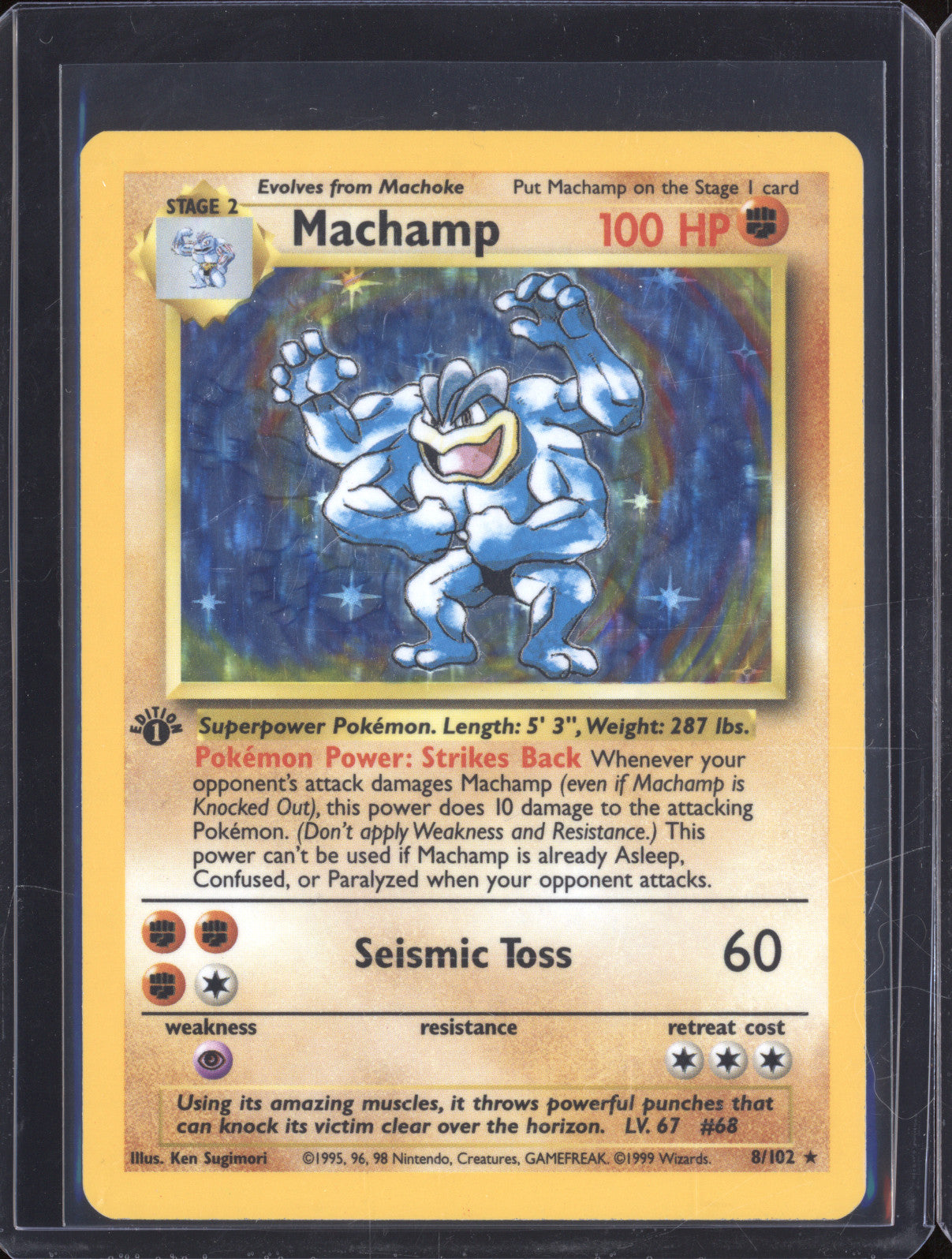 1999 Pokemon Base Set 8/102 Machamp Holo Rare
