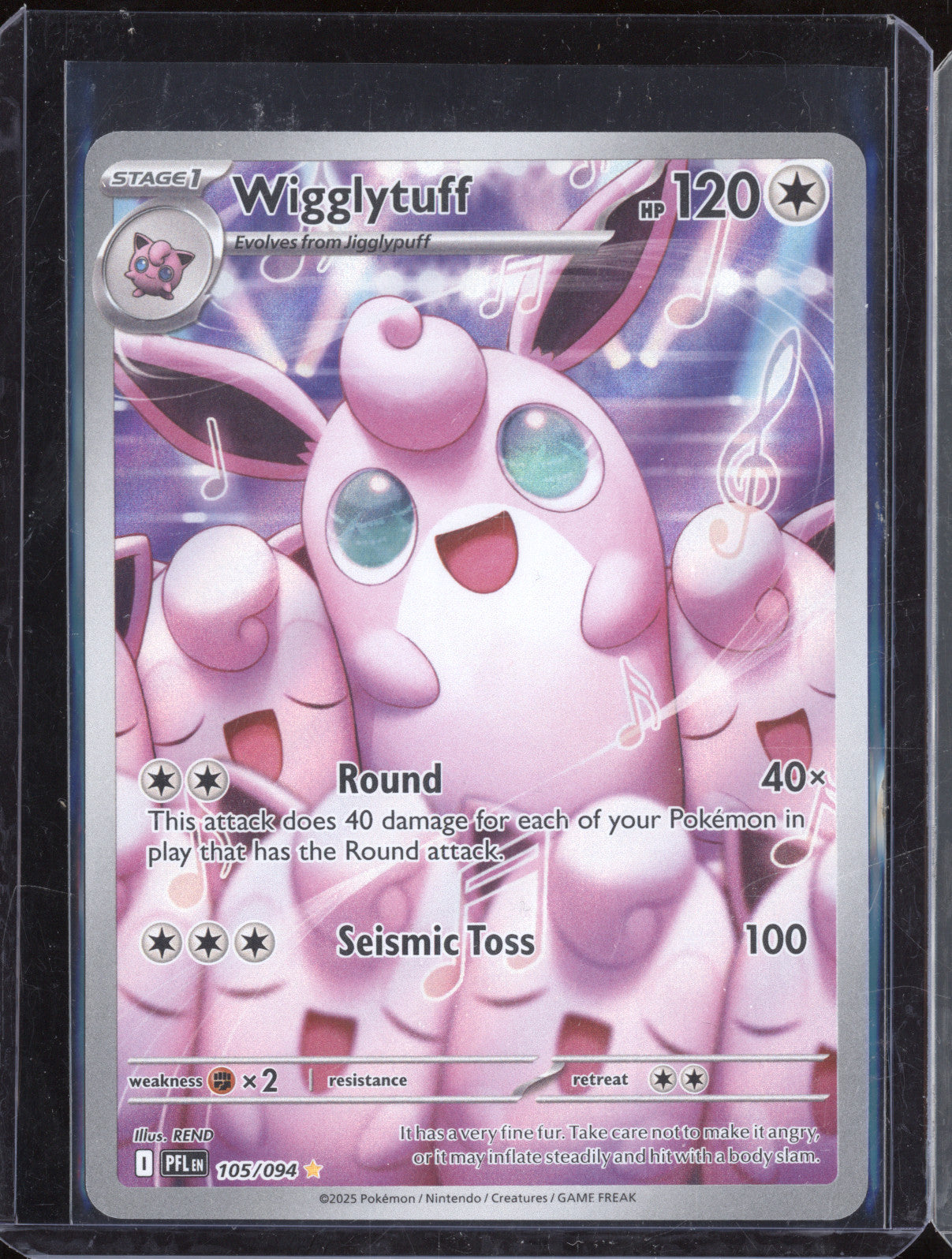 2025 Pokemon Phantasmal Flames 105/094 Wigglytuff Illustration Rare