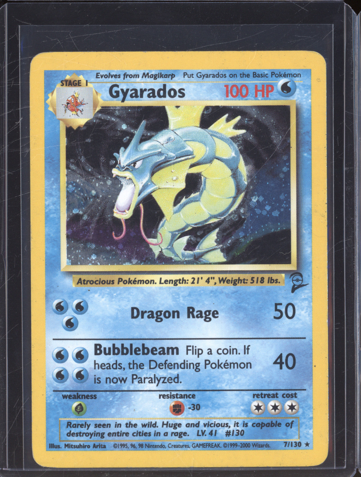 1999 Pokemon Base Set 2 7/130 Gyarados Holo Rare