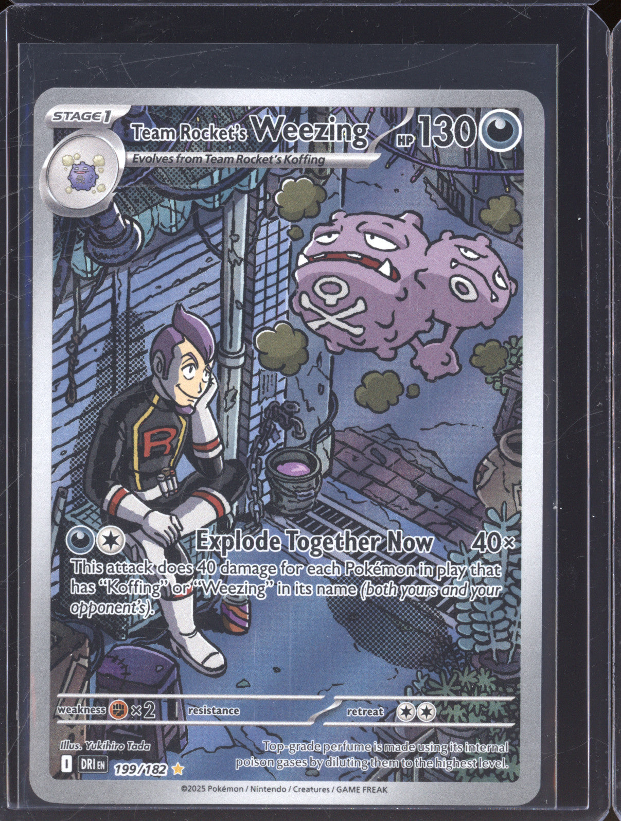 2025 Pokemon Destined Rivals 199/182 Team Rocket's Weezing Illustration Rare
