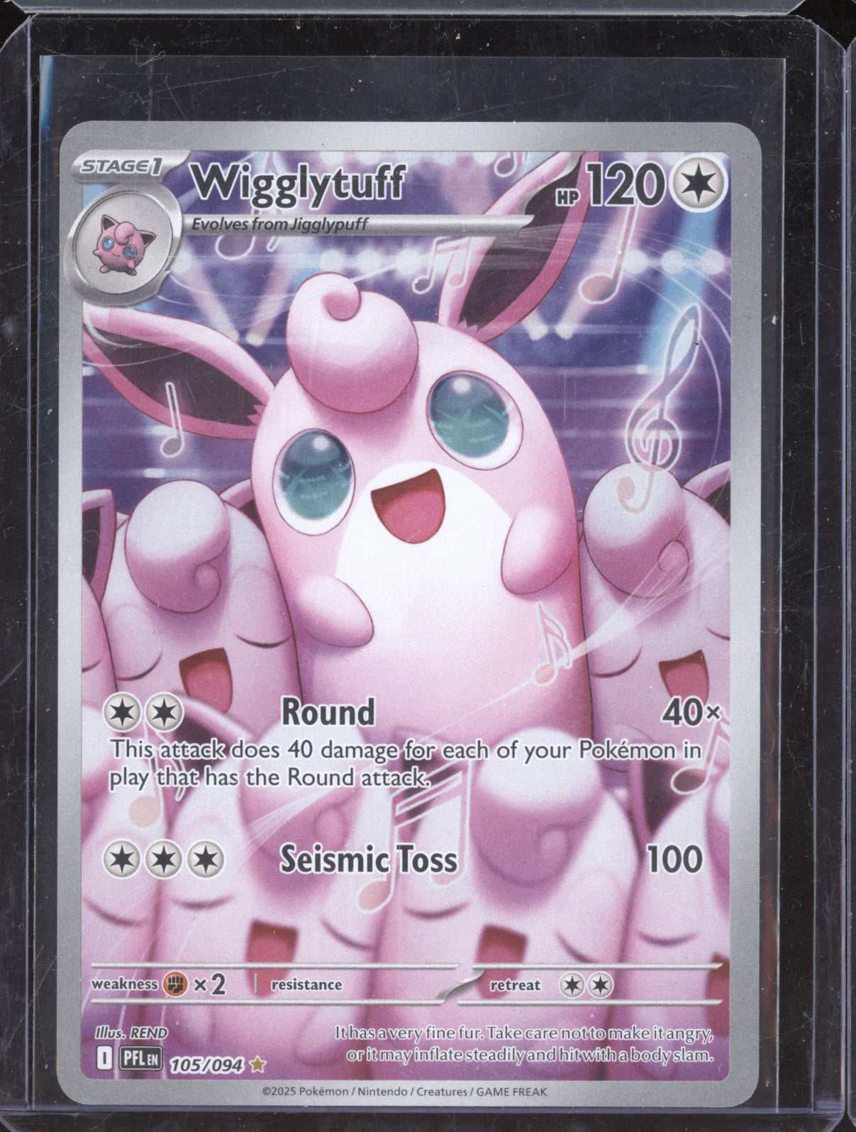 2025 Pokemon Phantasmal Flames 105/094 Wigglytuff Illustration Rare