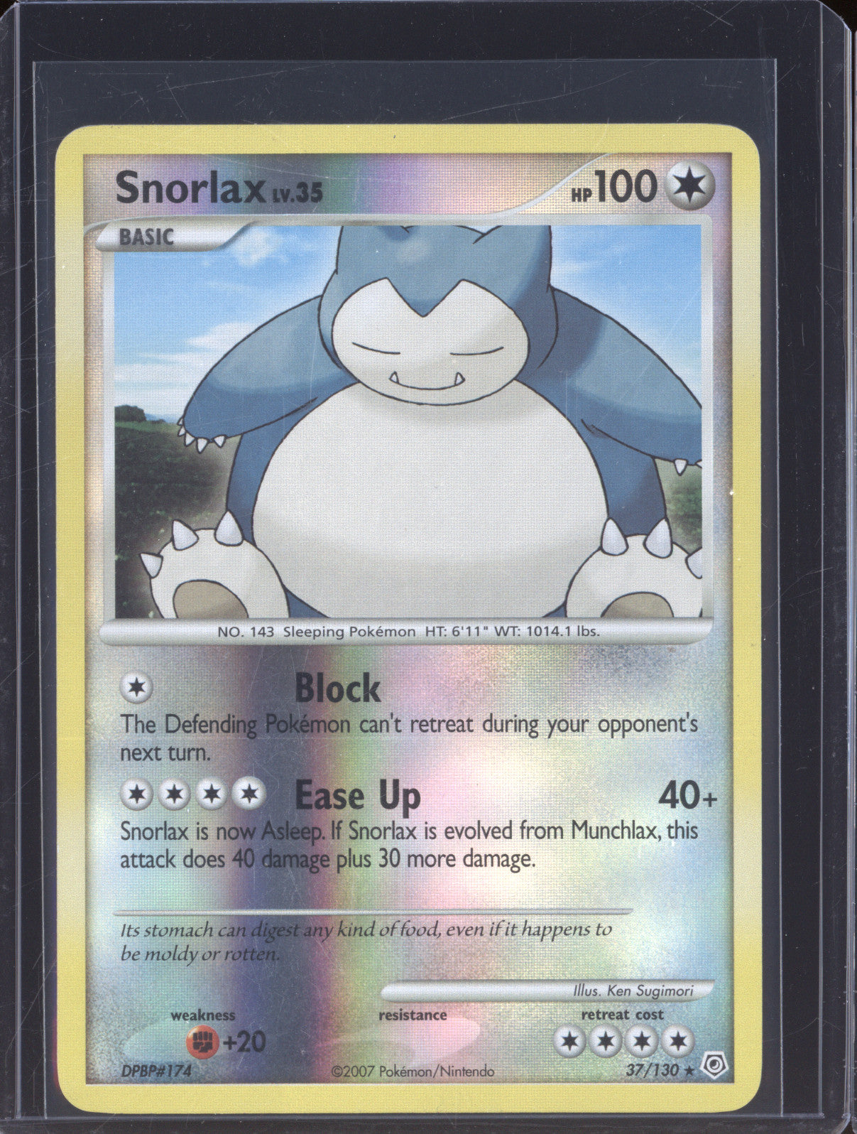 Snorlax 2007 Pokemon Diamond and Pearl 37/130 Reverse Holofoil