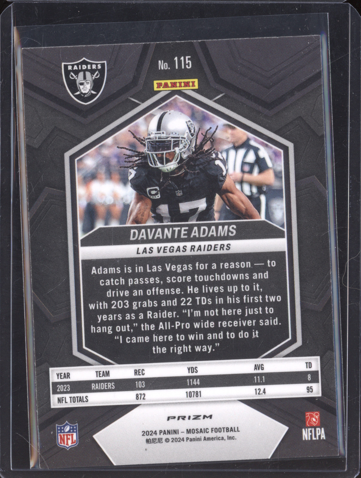 2024 Panini Mosaic 115 Davante Adams Mosaic Genesis