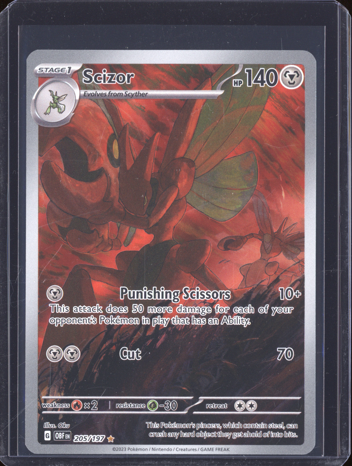 2023 Pokemon Obsidian Flames OBF 205 Scizor Illustration Rare