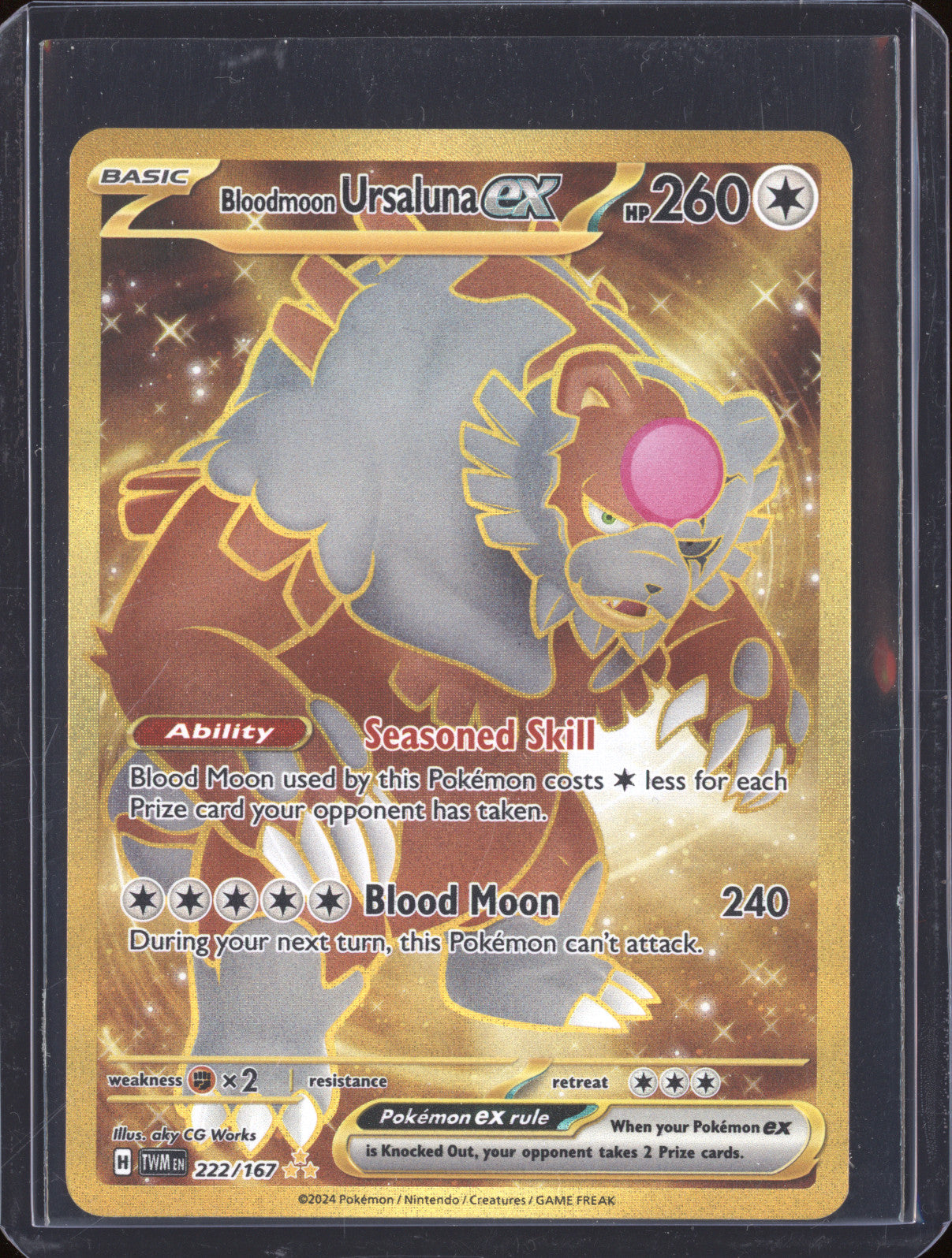 Bloodmoon Ursaluna EX 2024 Pokemon Twilight Masquerade TWM 222/167 Hyper Rare