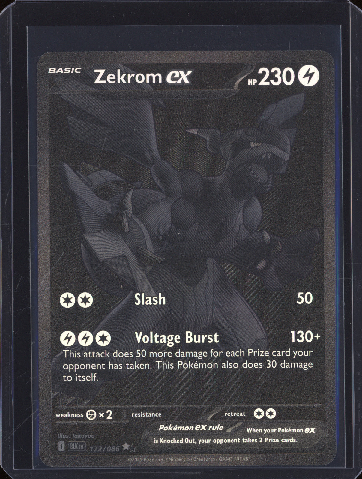 Zekrom 2025 Pokemon Black Bolt BLK 172/086 Black White Rare