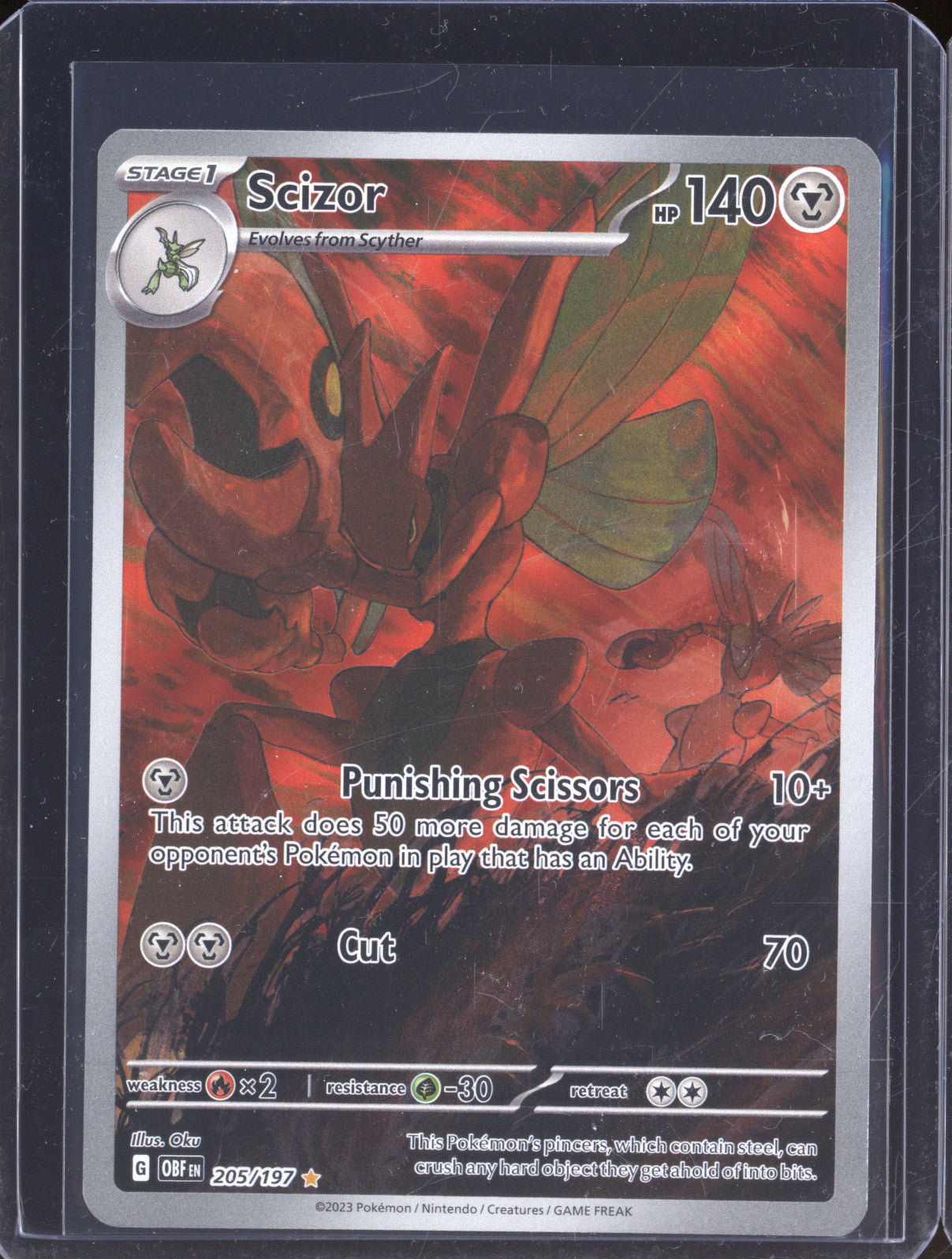 2023 Pokemon Obsidian Flames OBF 205 Scizor Illustration Rare
