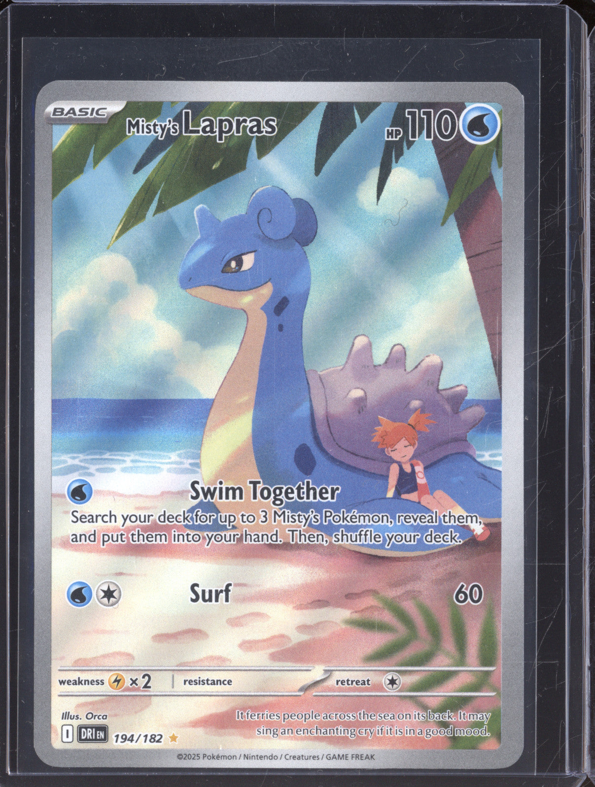 Misty's Lapras 2025 Pokemon Destined Rivals DRI 194/182 Illustration Rare