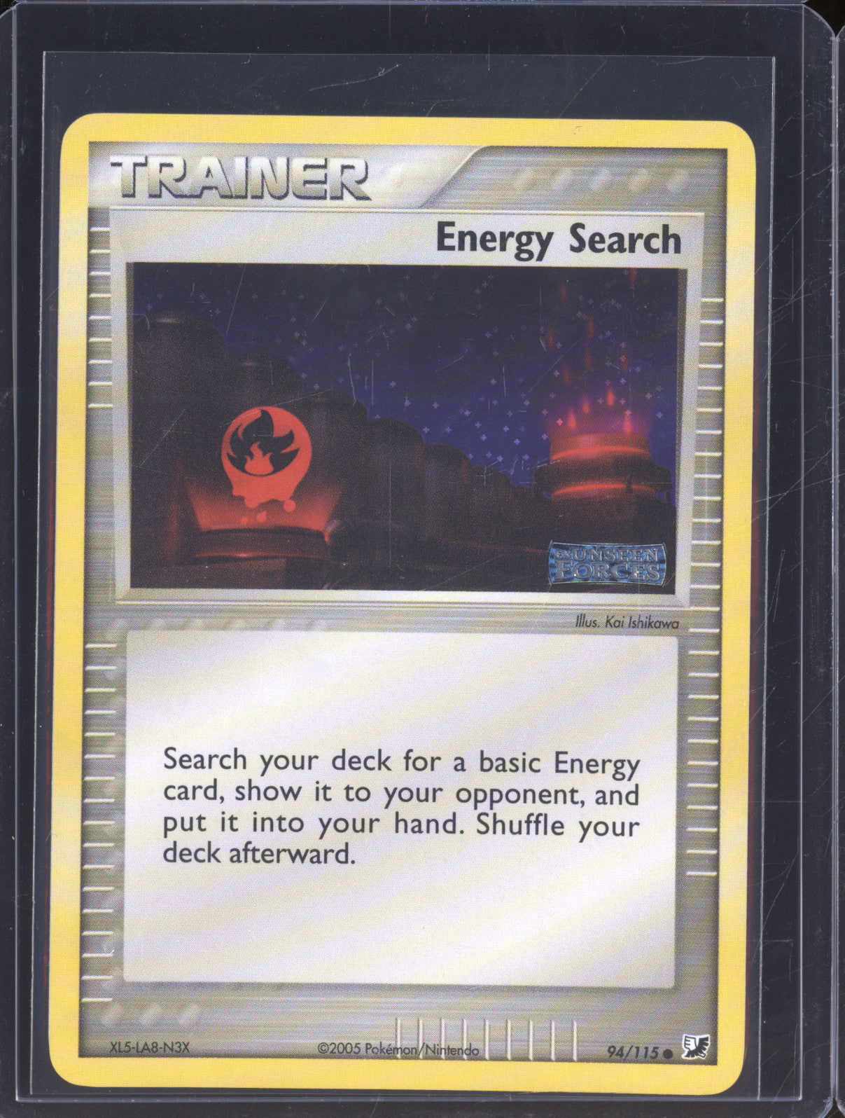 Energy Search 2005 Pokemon EX Unseen Forces 94/115 Reverse Holo