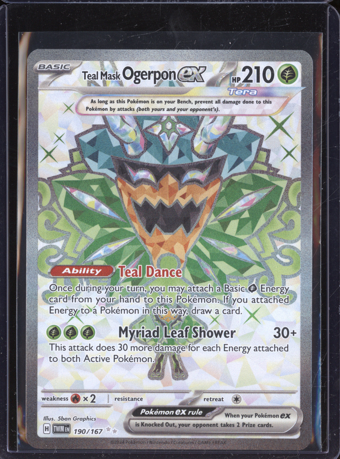 Teal Mask Ogerpon ex 2024 Pokemon Twilight Masquerade 190/167 Ultra Rare