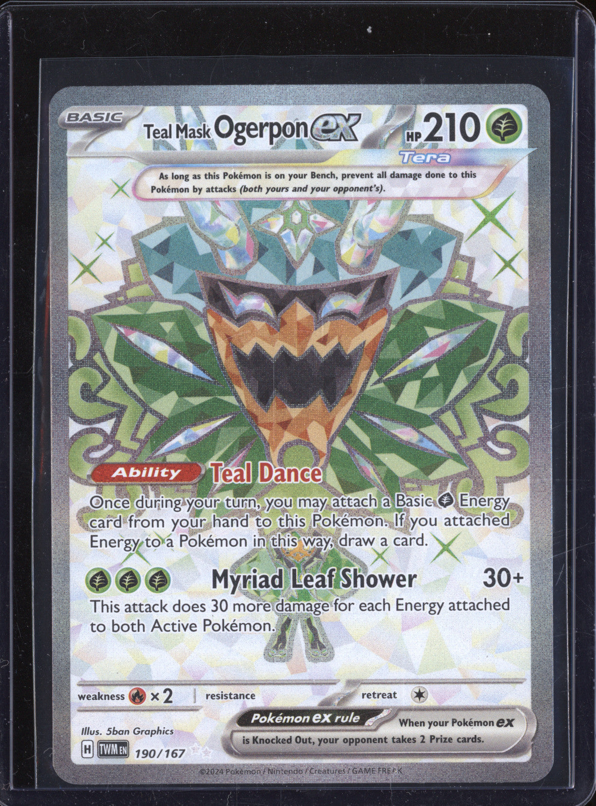 Teal Mask Ogerpon ex 2024 Pokemon Twilight Masquerade 190/167 Ultra Rare