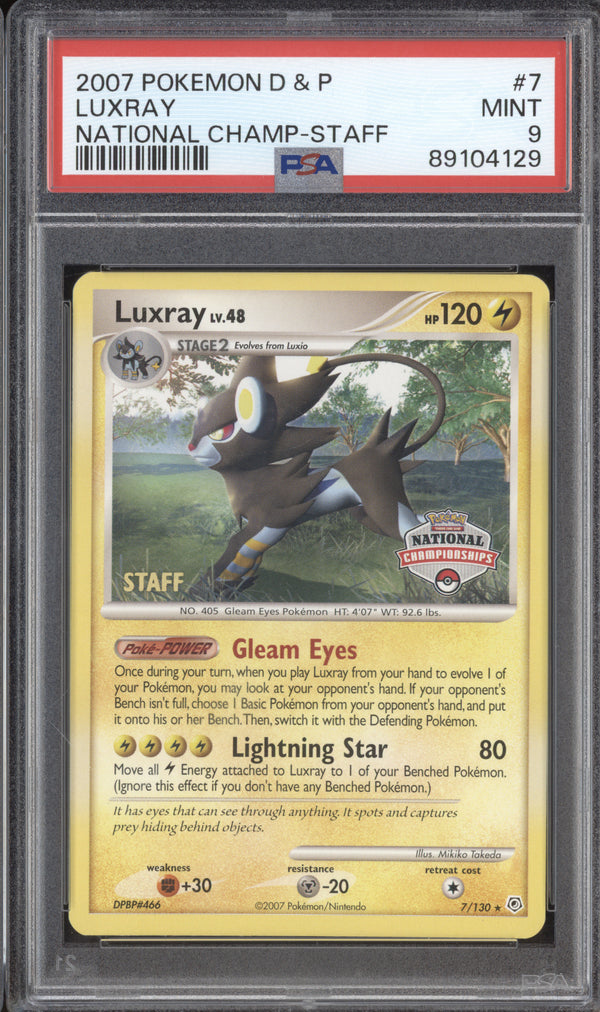 Luxray 2007 Pokemon Diamond & Pearl 7/130 National Championships Staff PSA 9