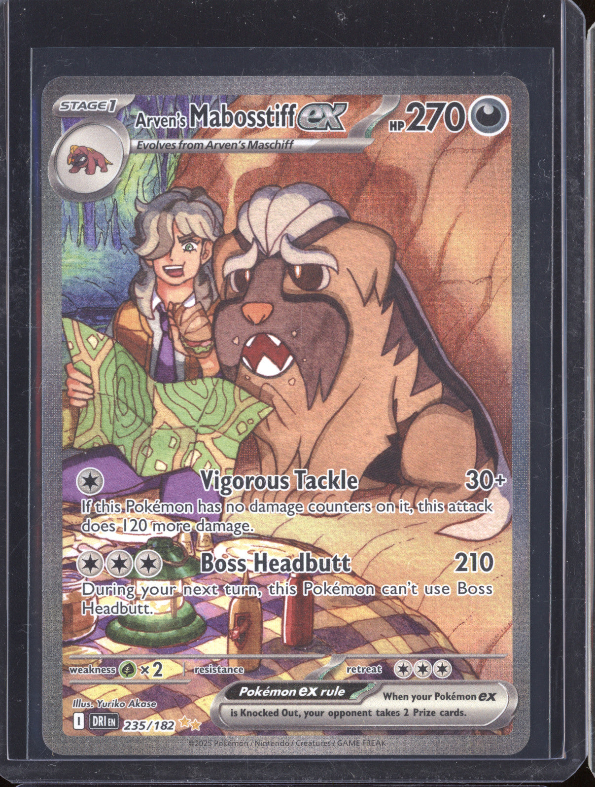 2025 Pokemon Destined Rivals 235/182 Arven's Mabosstiff ex SIR