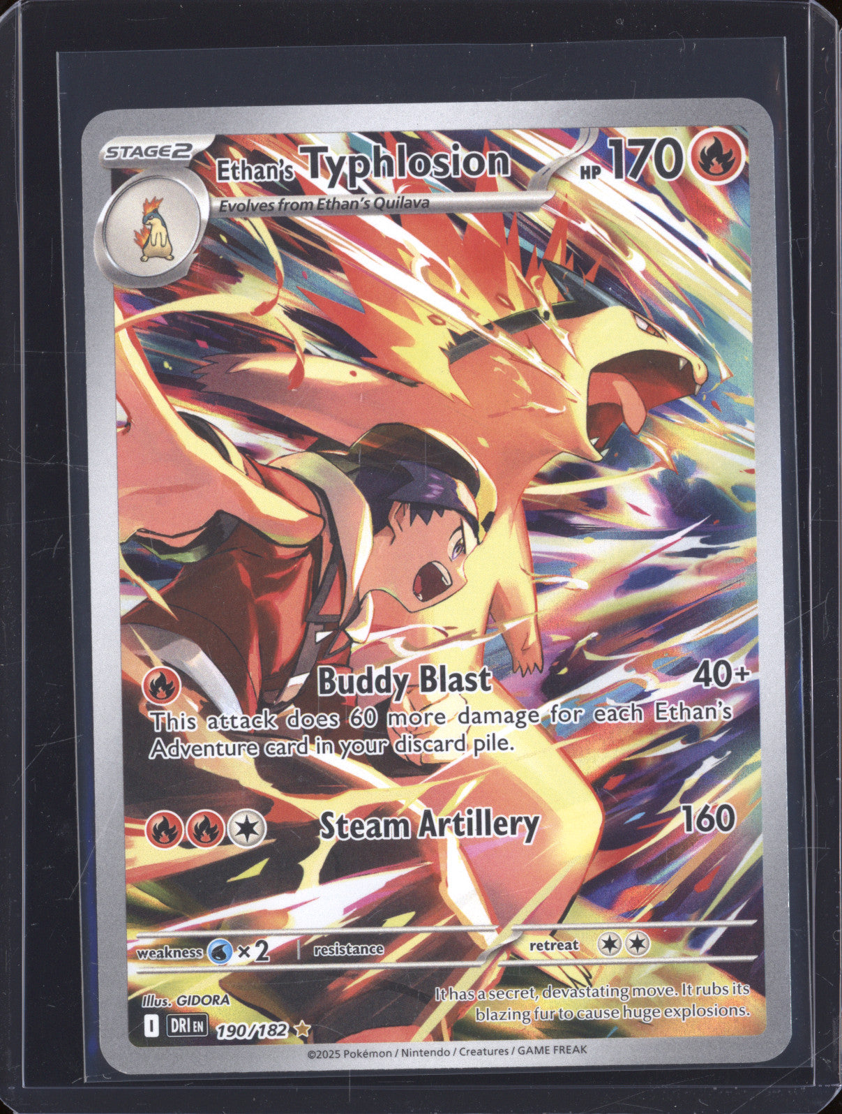 Ethan's Typhlosion 2025 Pokemon Destined Rivals DRI 190/182 Illustration Rare