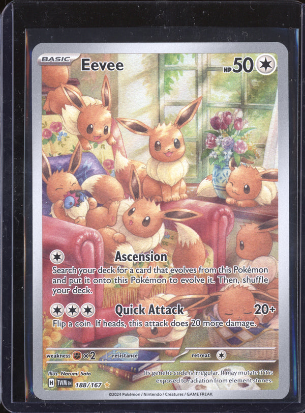 Eevee 2024 Pokemon Twilight Masquerade 188/167 Illustration Rare