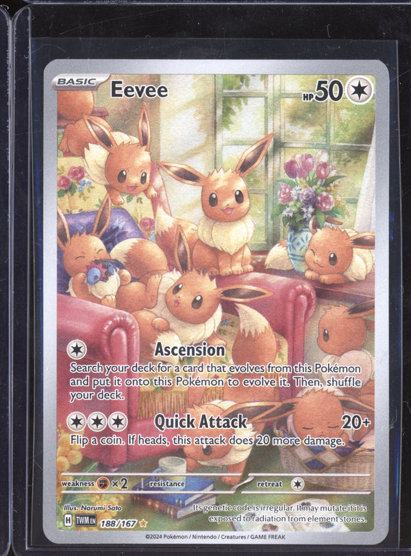 Eevee 2024 Pokemon Twilight Masquerade 188/167 Illustration Rare