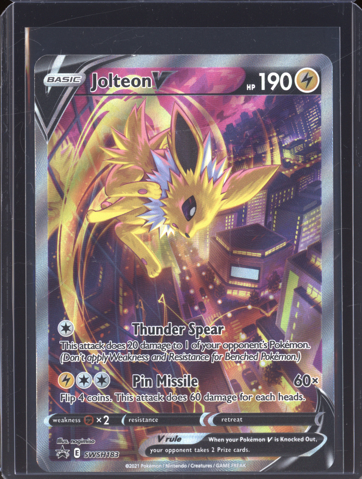 Jolteon V 2021 Pokemon Sword & Shield Promo SWSH183 Premium Collection Promo