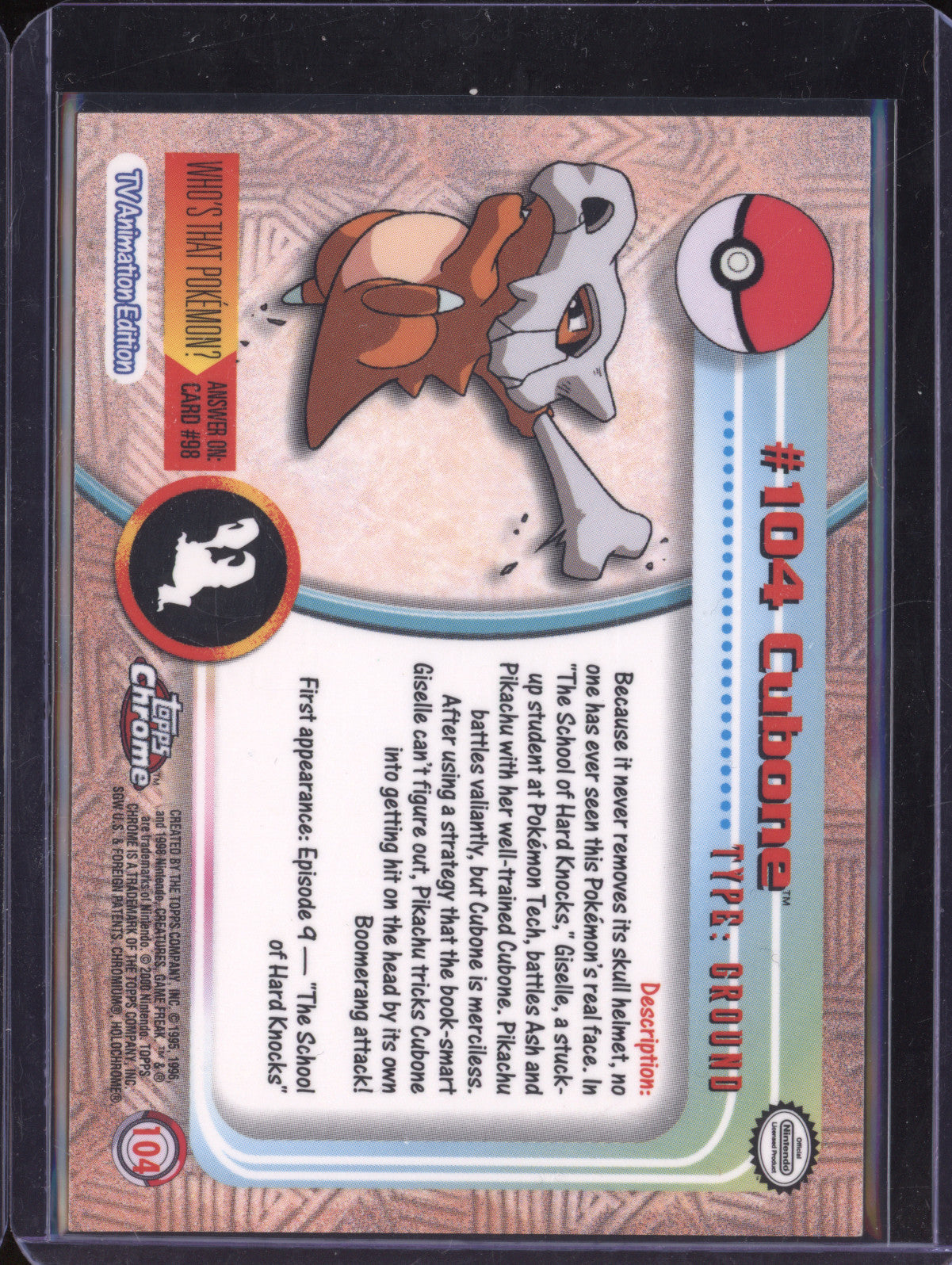 Cubone 2000 Topps Chrome 104 Series 2