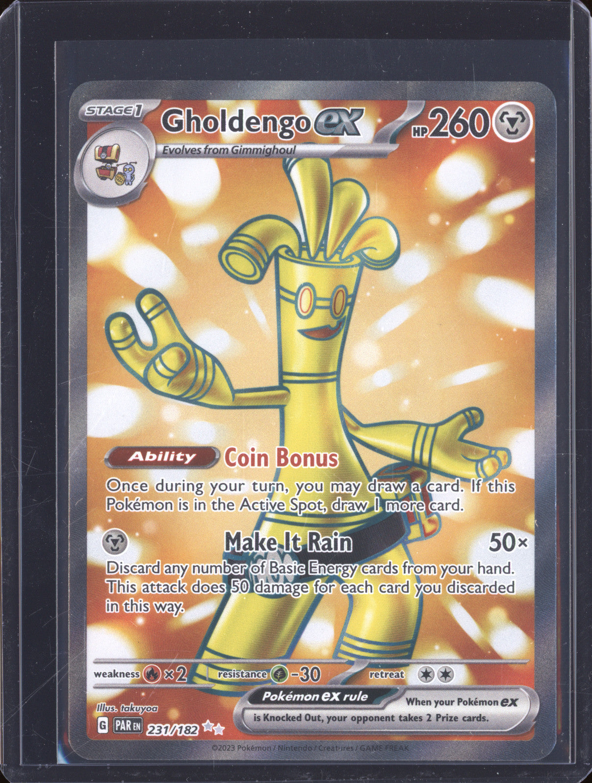 2023 Pokemon Paradox Rift PAR 231 Gholdengo ex Ultra Rare