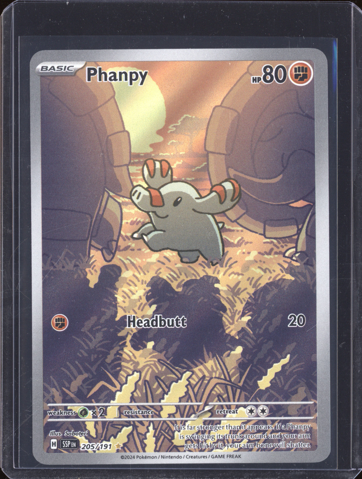 Phanpy 2024 Pokemon Surging Sparks 205/191 Illustration Rare