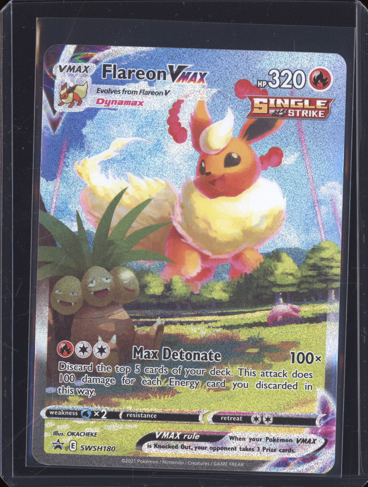 Flareon Vmax 2021 Pokemon Sword & Shield Promo SWSH180 Premium Collection Promo