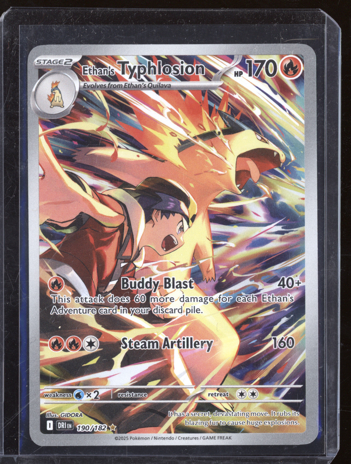 Ethan's Typhlosion 2025 Pokemon Destined Rivals DRI 190/182 Illustration Rare