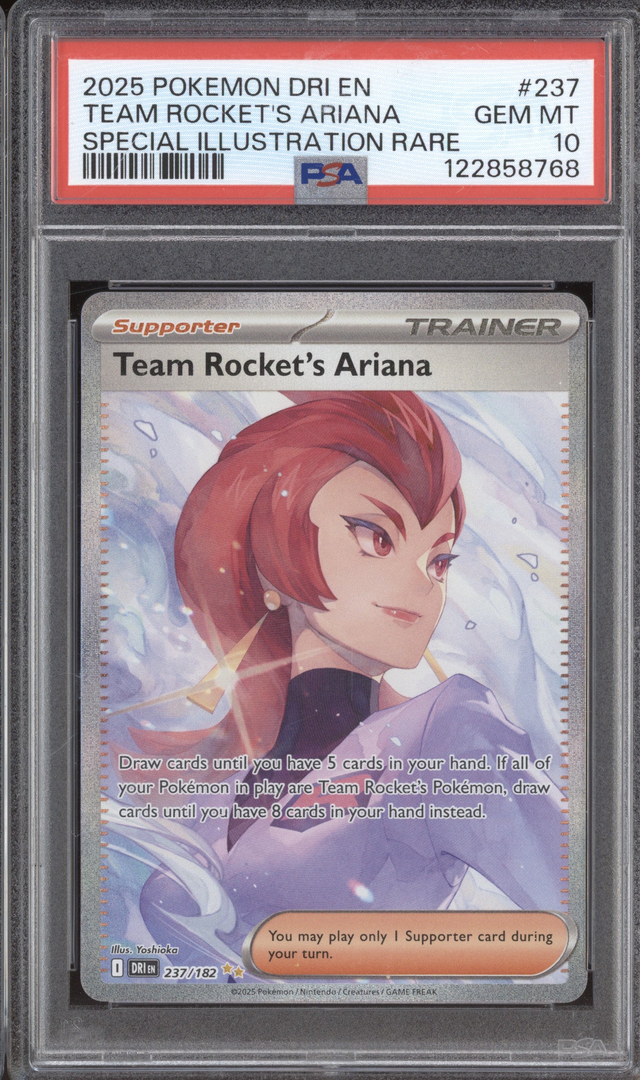 2025 Pokemon Destined Rivals DRI 237/182 Team Rocket's Ariana SIR PSA 10