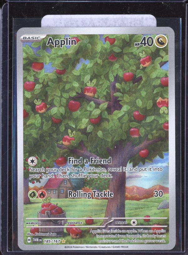 Applin 2024 Pokemon Twilight Masquerade 185/167 Illustration Rare