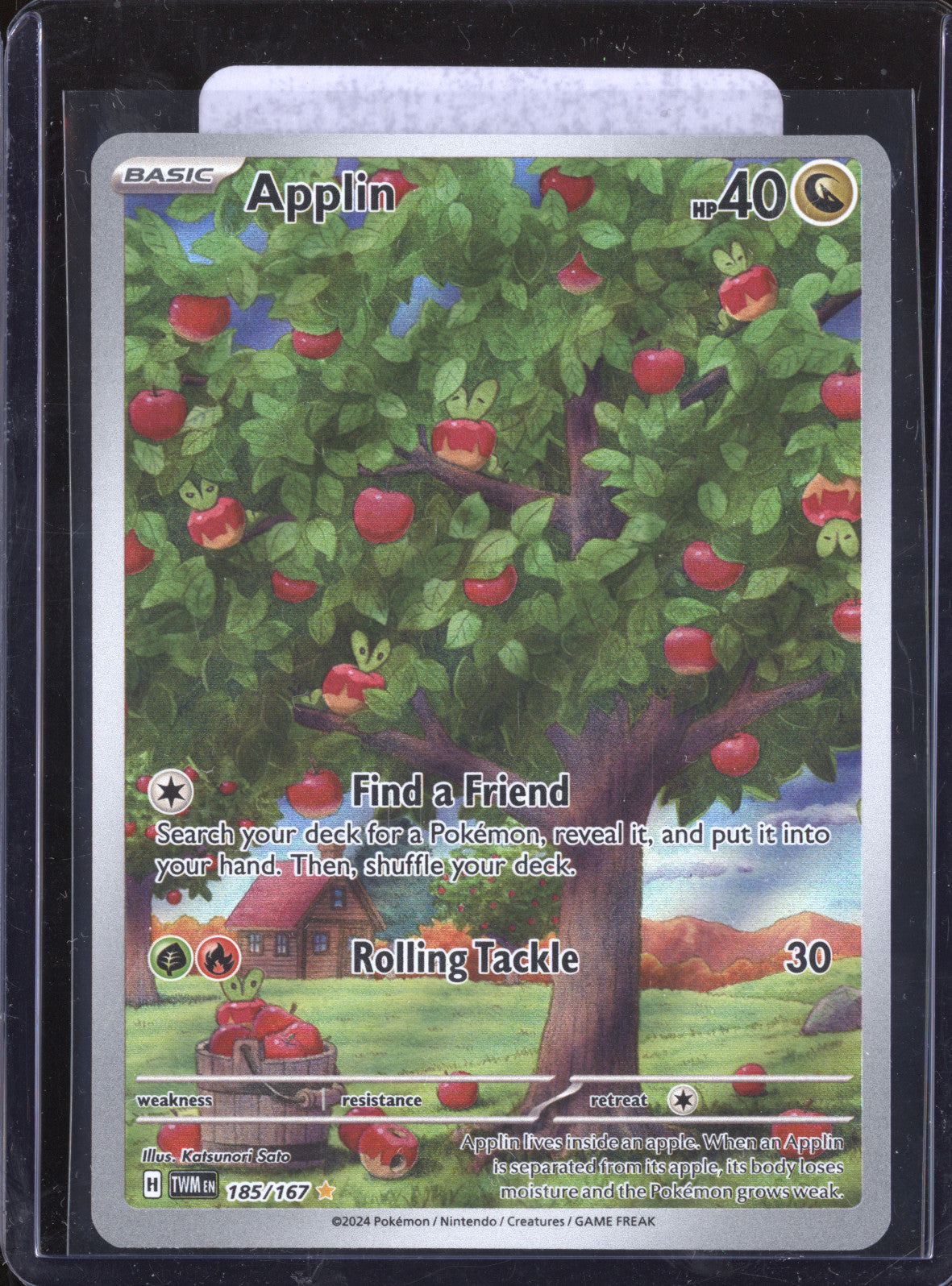 Applin 2024 Pokemon Twilight Masquerade 185/167 Illustration Rare