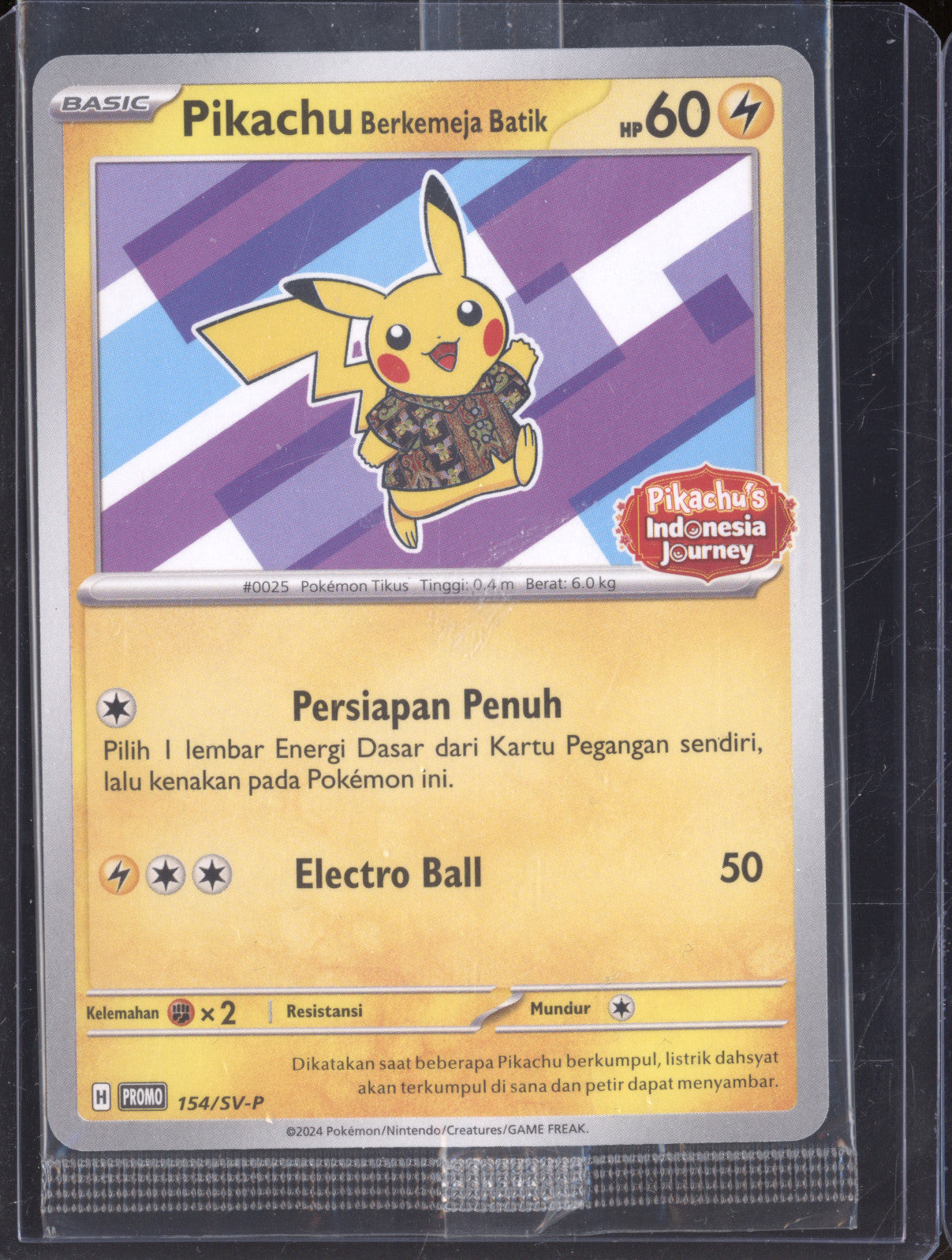 2024 Pokemon Indonesia Journey 154/SV-P Pikachu Berkemeja Batik Promo
