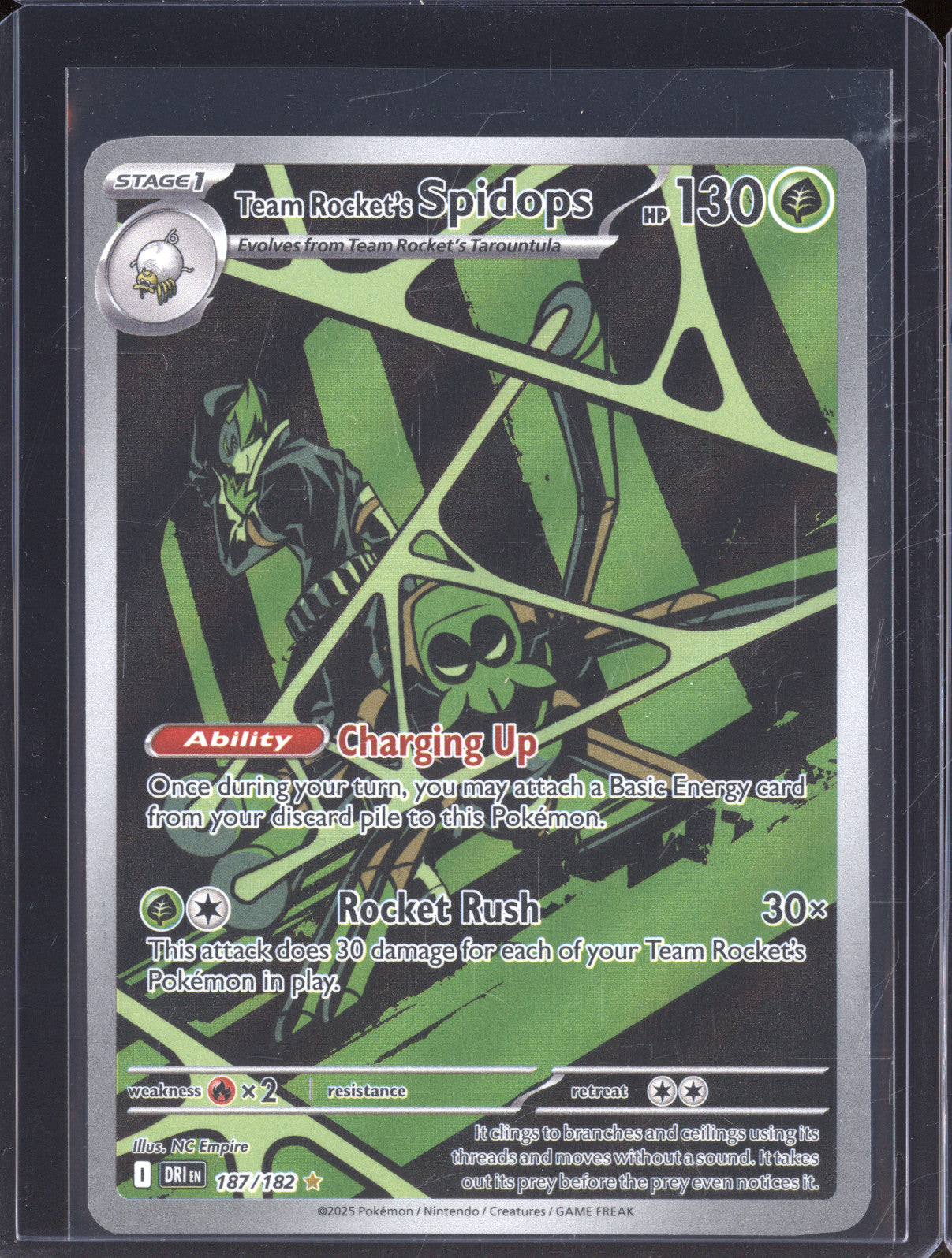 Team Rocket's Spidops 2025 Pokemon Destined Rivals DRI 187/182 Illustration Rare