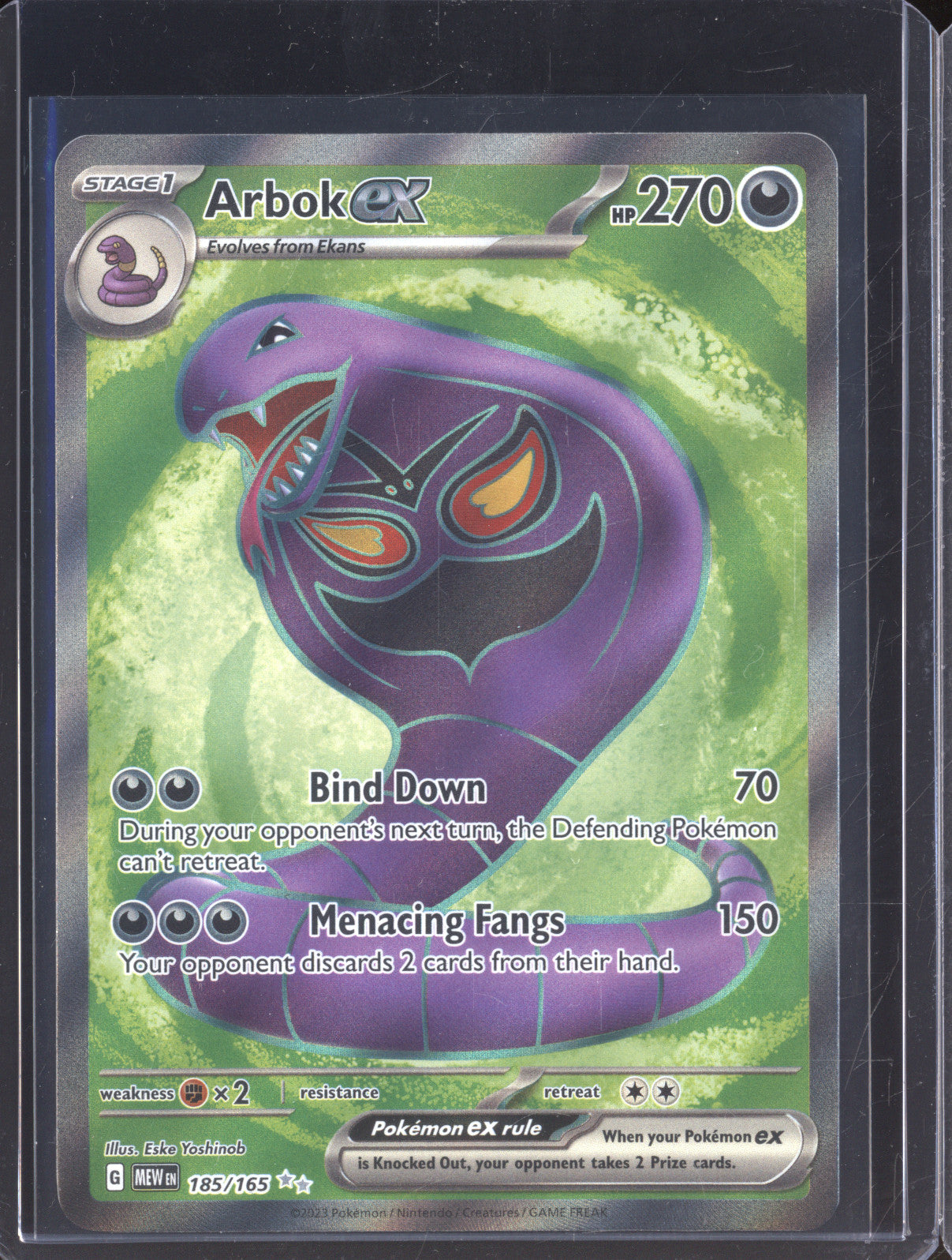 Arbok Ex 2023 Pokemon 151 MEW 185/165 Ultra Rare