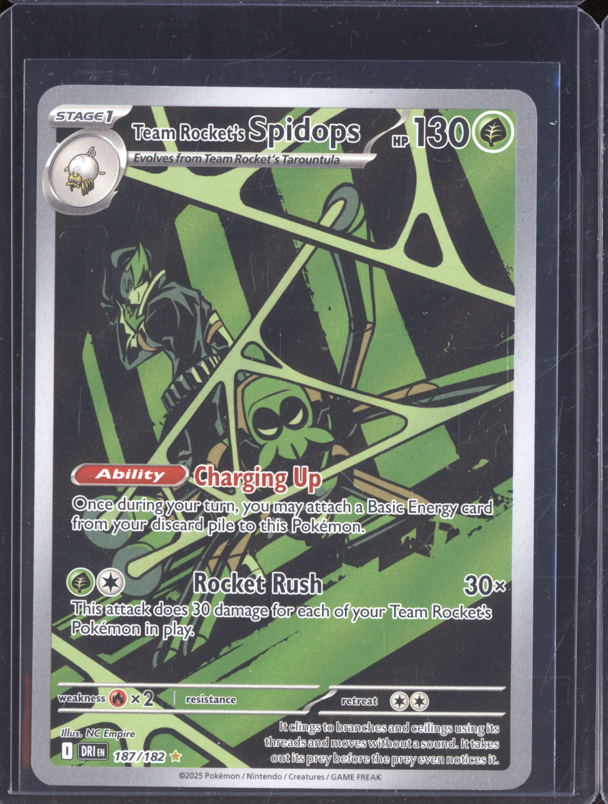 Team Rocket's Spidops 2025 Pokemon Destined Rivals 187/182 Illustration Rare