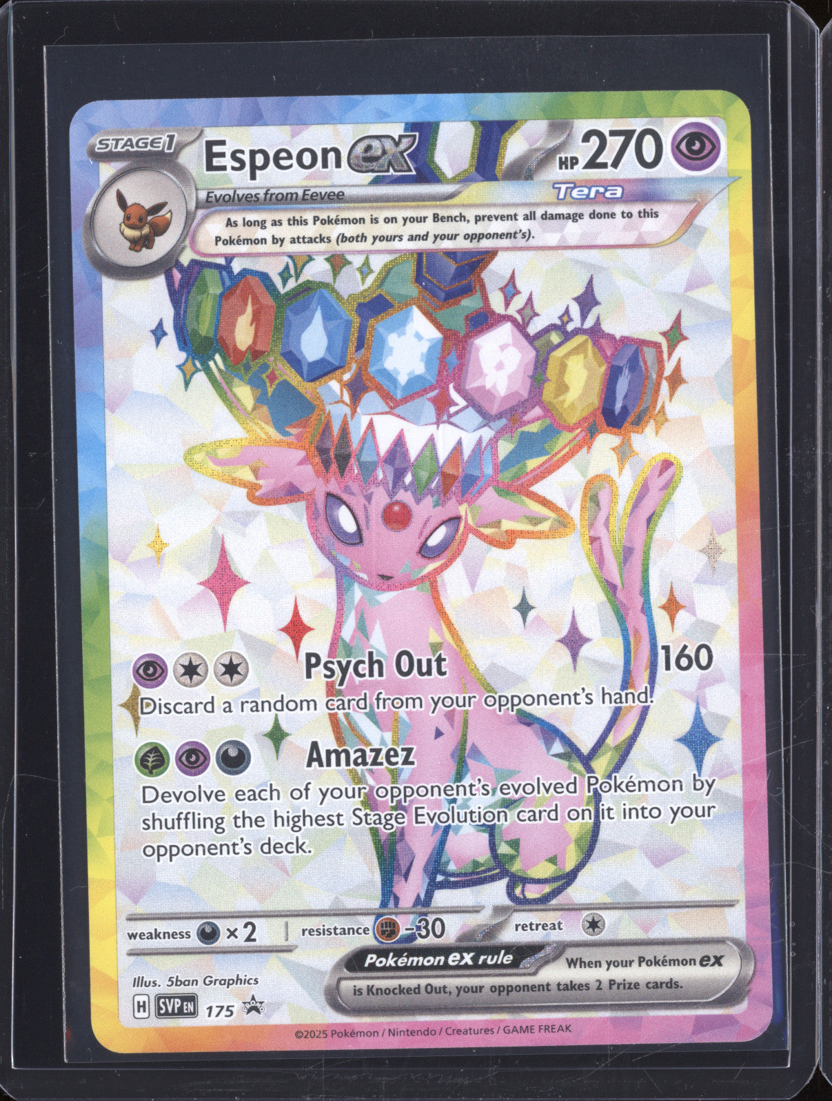 2025 Pokemon TCG Prismatic Evolutions SVP 175 Espeon ex Figure Collection