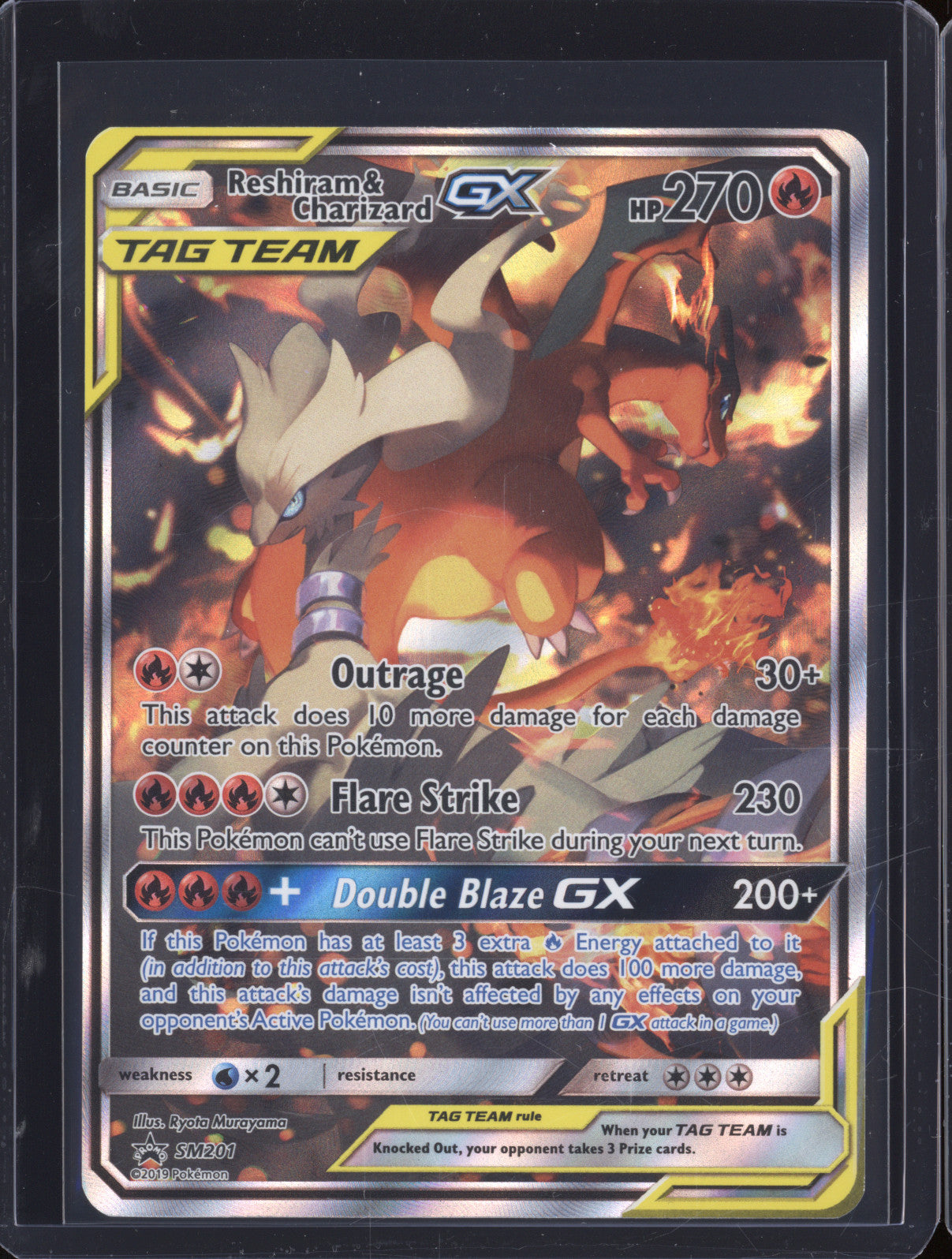 Reshiram & Charizard 2019 Pokemon Sun & Moon Promo SM201 Tag Team Promo