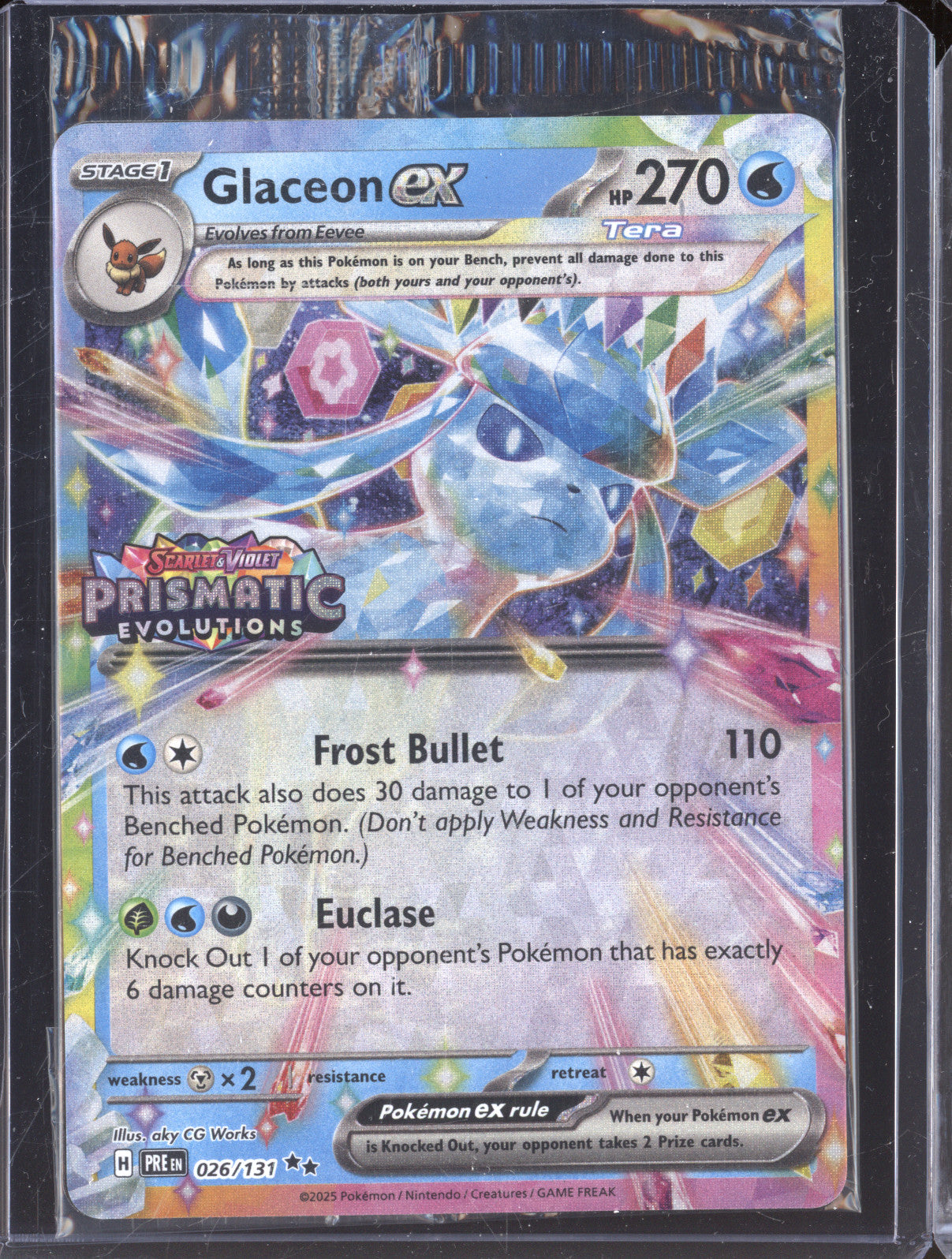 Glaceon ex Pokemon Prismatic Evolutions Stamp PRE 026/131 Surprise Box Promo