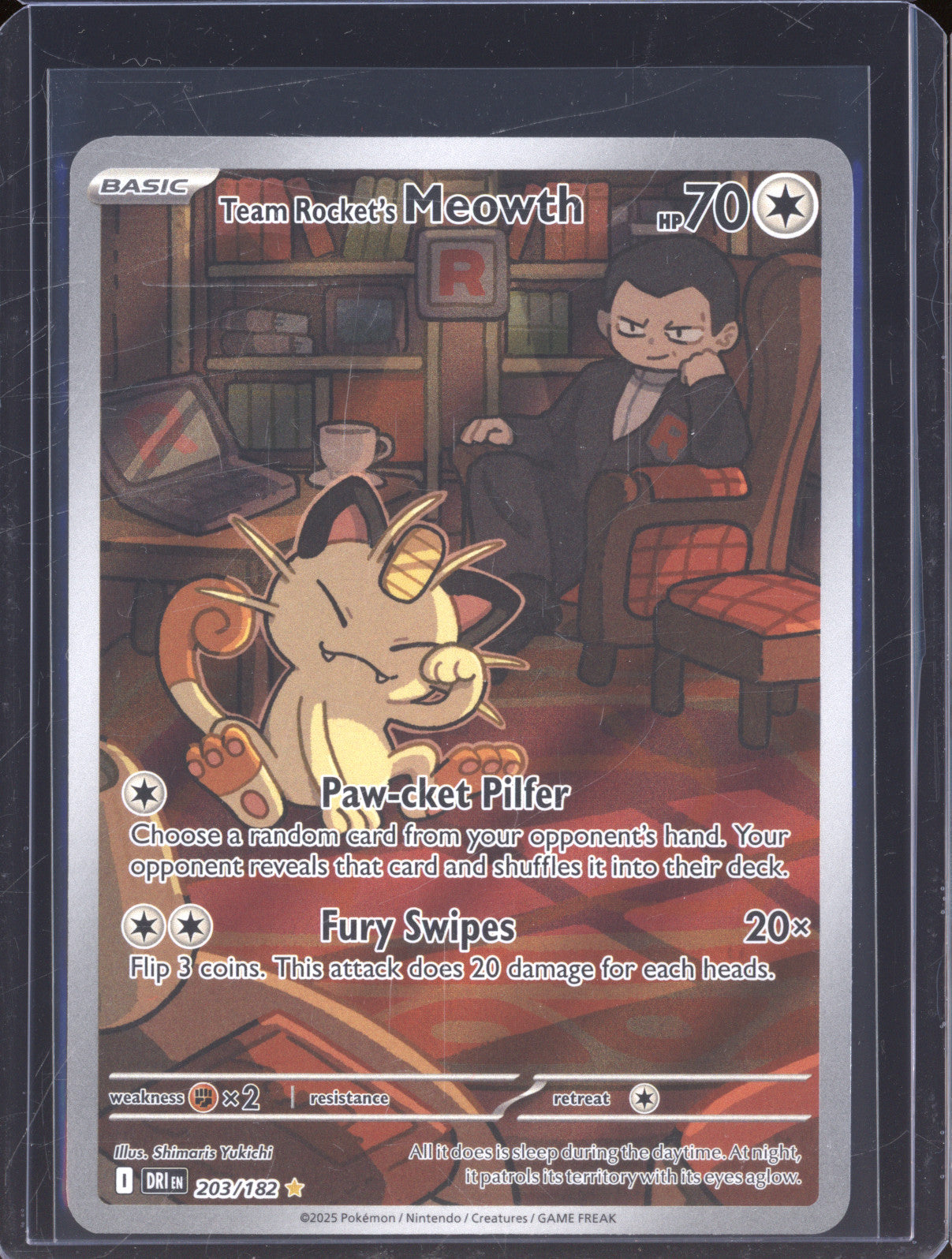 Team Rocket's Mewoth 2025 Pokemon Destined Rivals DRI 203/182 Illustration Rare